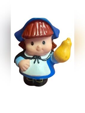 Vintage Fisher Price Little People Thanksgiving Pilgrim Girl With squash